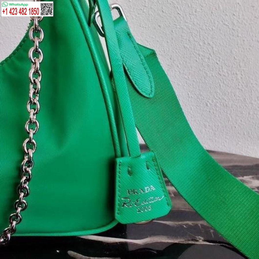 Replika Prada 1bh204 Prada Re-edition 2005 Nailon Bag Green