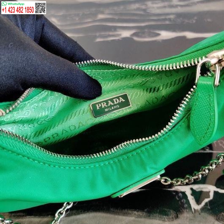 Replika Prada 1bh204 Prada Re-edition 2005 Nailon Bag Green