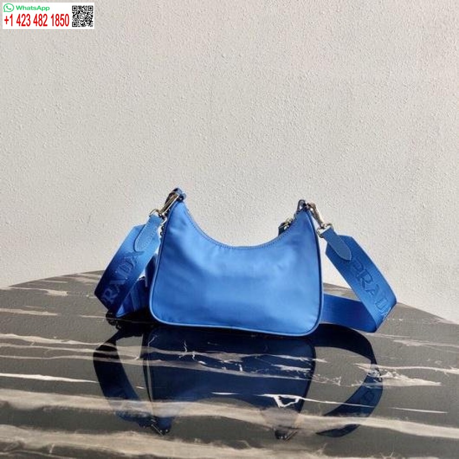Replica Prada 1BH204 Prada Re-Edition 2005 Nylon Bag Blue