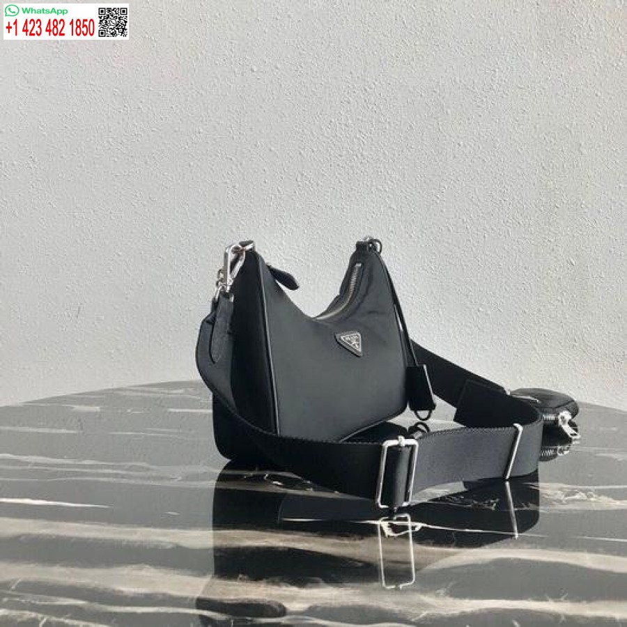 Replica Prada 1bh204 Prada Re-edition 2005 Nylon Laukku Musta