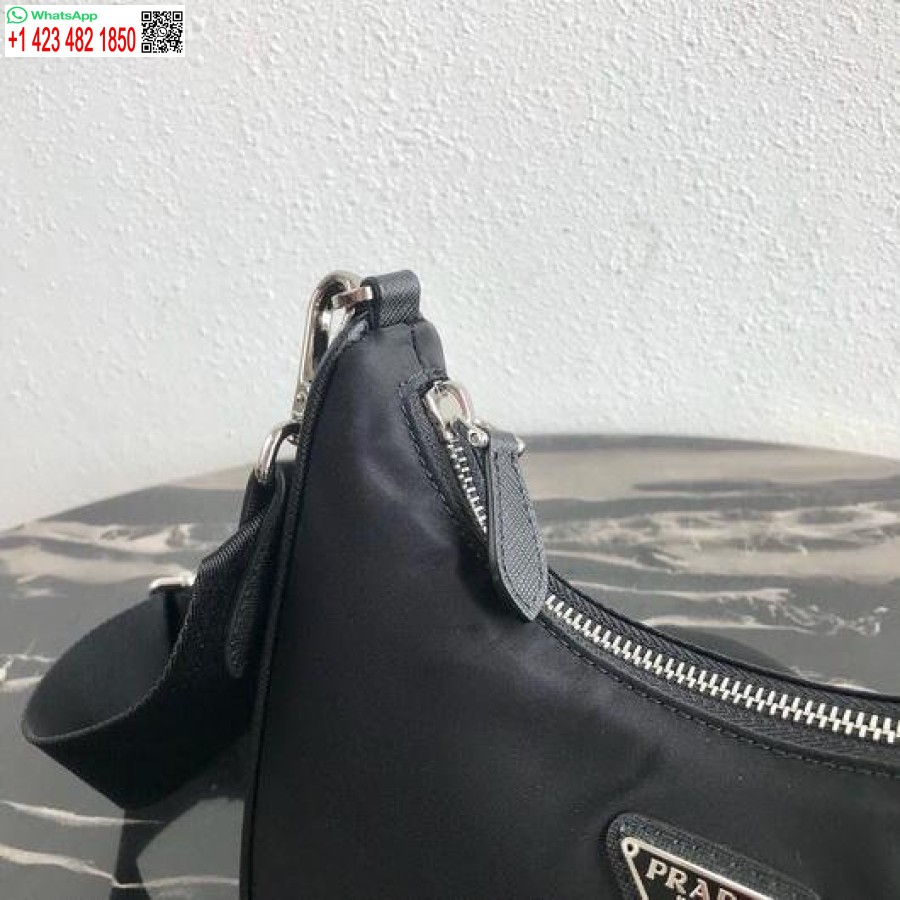 Replica Prada 1bh204 Prada Re-edition 2005 Nylon Laukku Musta