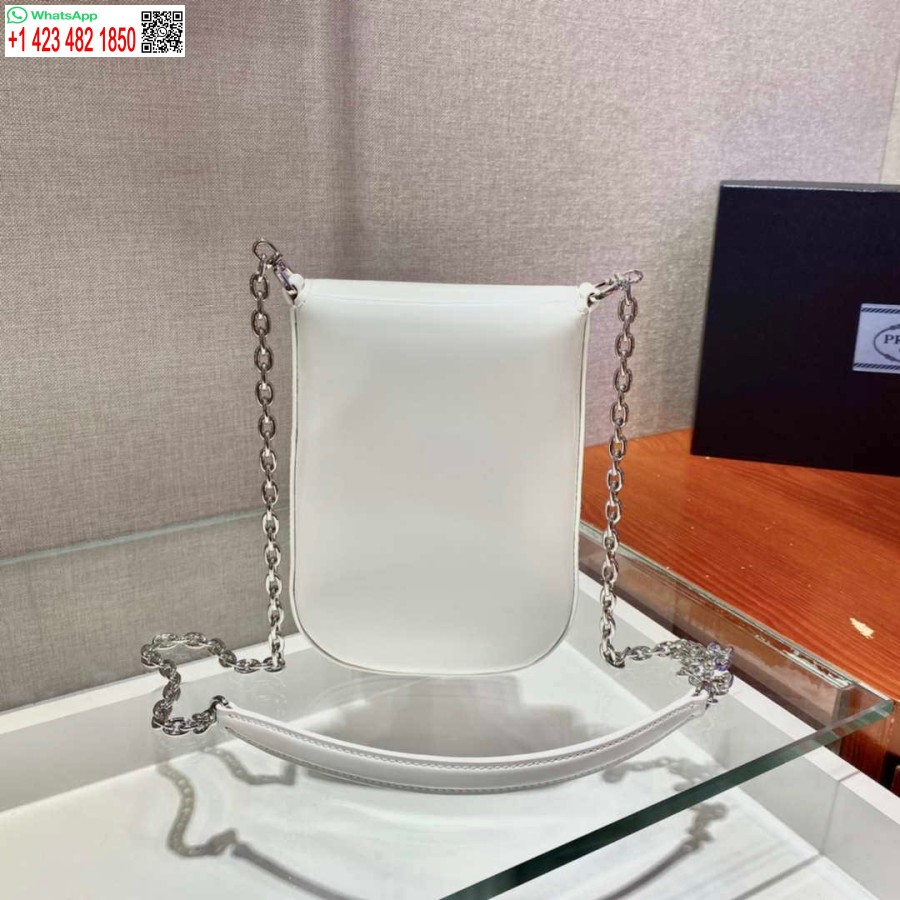 ماکت پرادا 1bh185 Mini Cleo براش چرم سفید