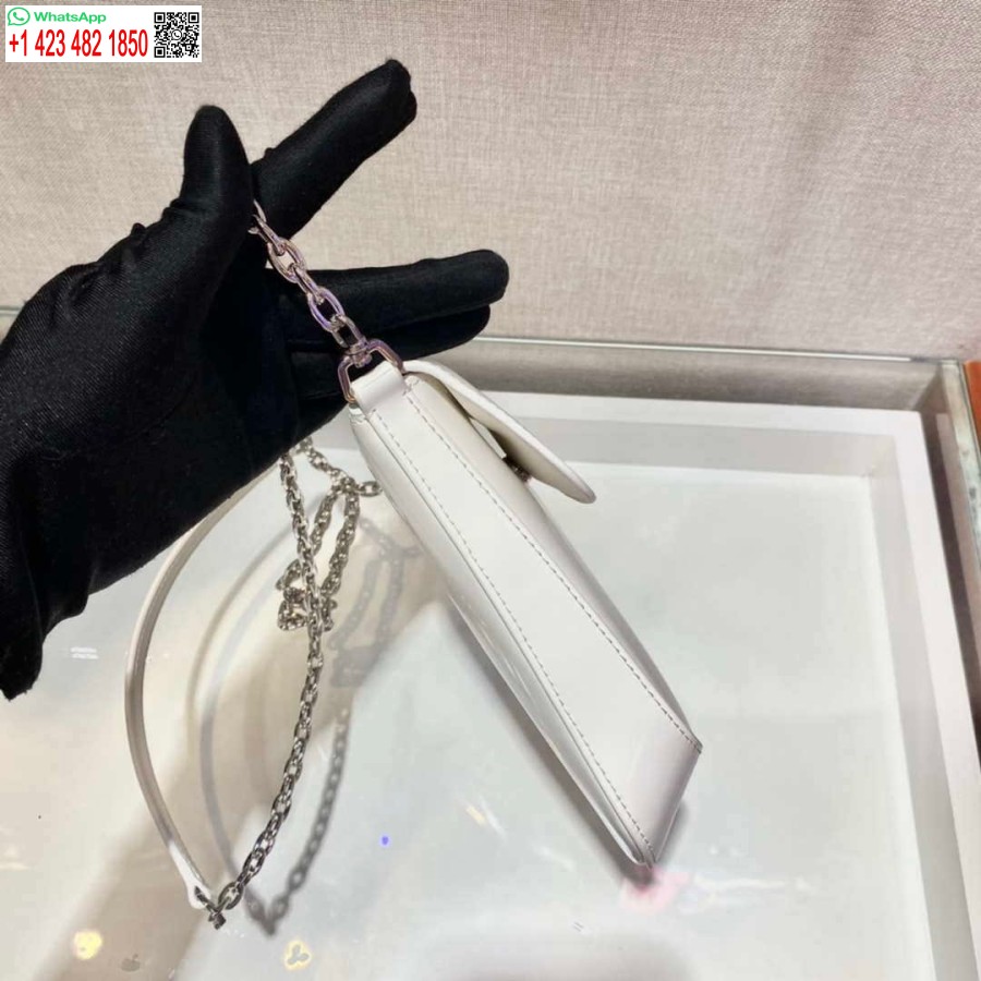 ماکت پرادا 1bh185 Mini Cleo براش چرم سفید