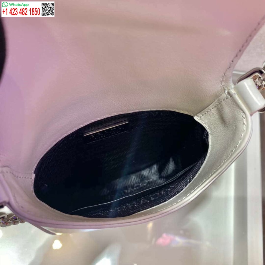 ماکت پرادا 1bh185 Mini Cleo براش چرم سفید