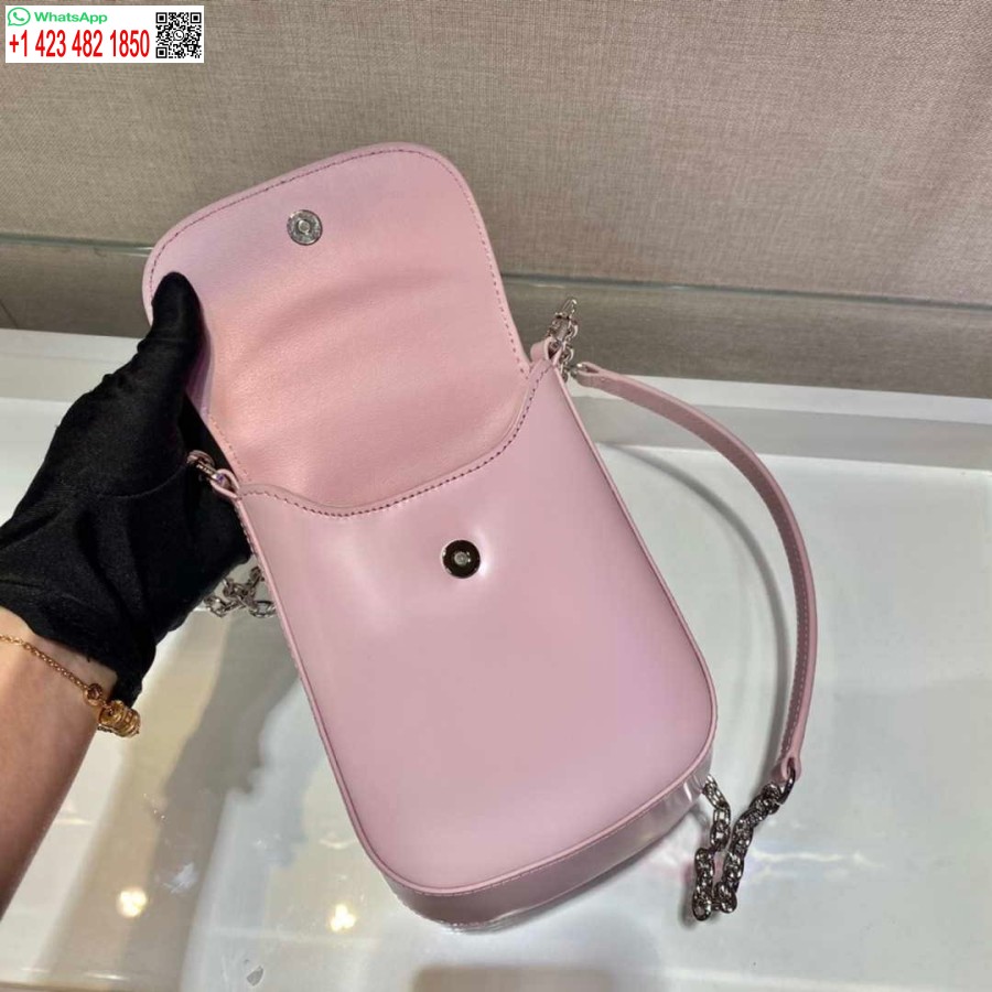 Replika Prada 1bh185 Mini Cleo Brúsená Koža Ružová