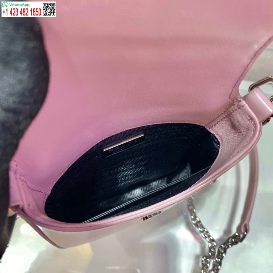 Replika Prada 1bh185 Mini Cleo Brúsená Koža Ružová