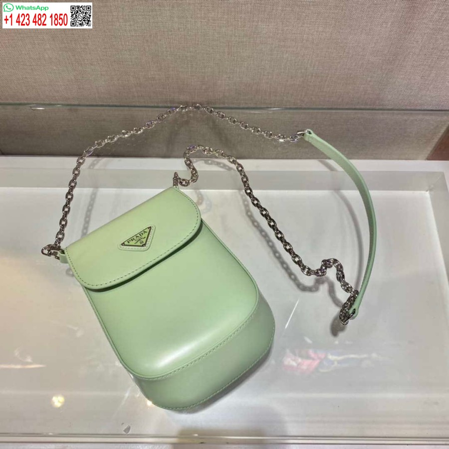 Replica Prada 1bh185 Mini Cleo Harjatud Nahk Roheline