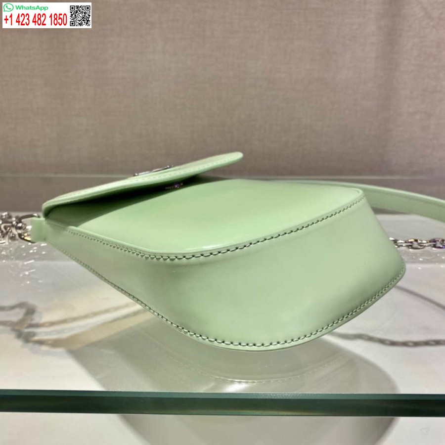 Replica Prada 1bh185 Mini Cleo Harjatud Nahk Roheline