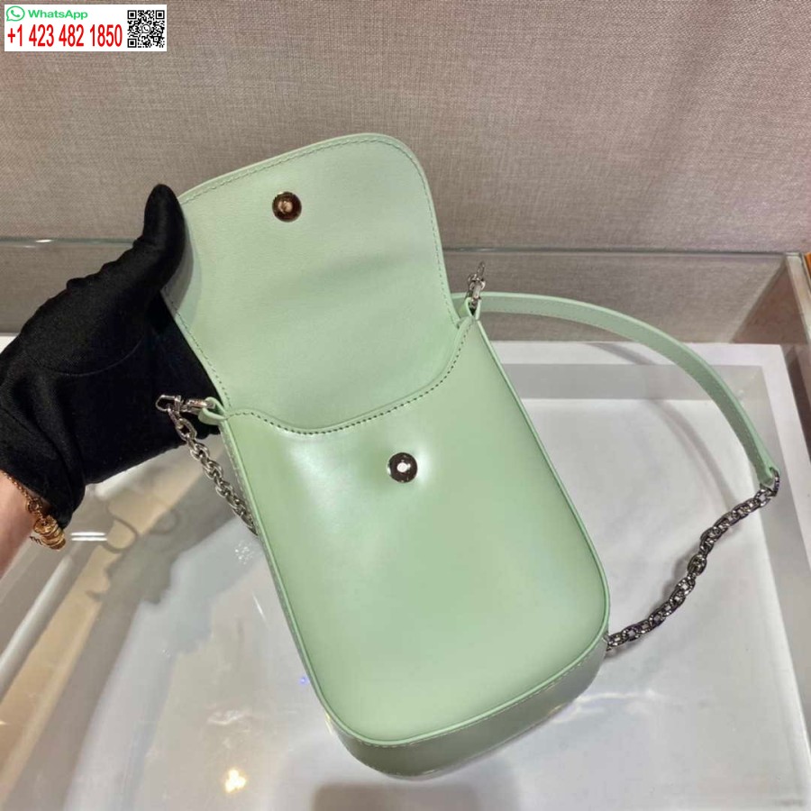 Replica Prada 1bh185 Mini Cleo Harjatud Nahk Roheline
