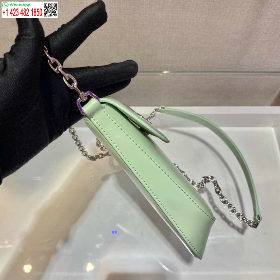 Replica Prada 1bh185 Mini Cleo Harjatud Nahk Roheline