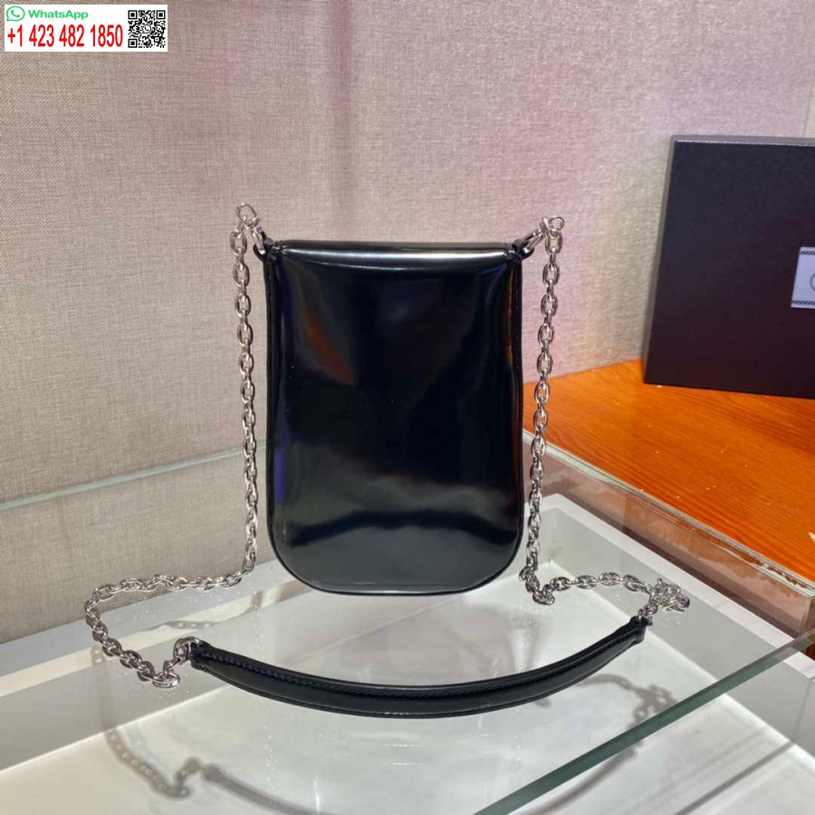 Réplica Prada 1bh185 Mini Cleo Couro Escovado Preto