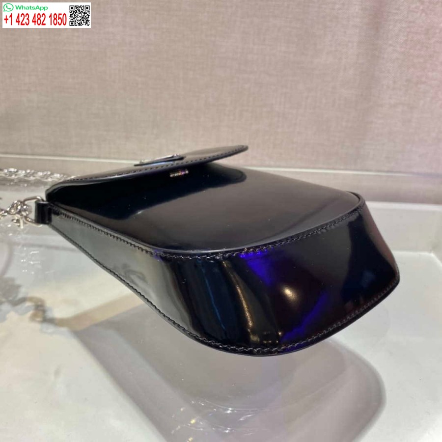 Réplica Prada 1bh185 Mini Cleo Couro Escovado Preto