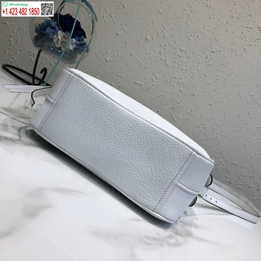 کیف چرمی ماکت پرادا 1bh082 با بند شانه طلایی سفید