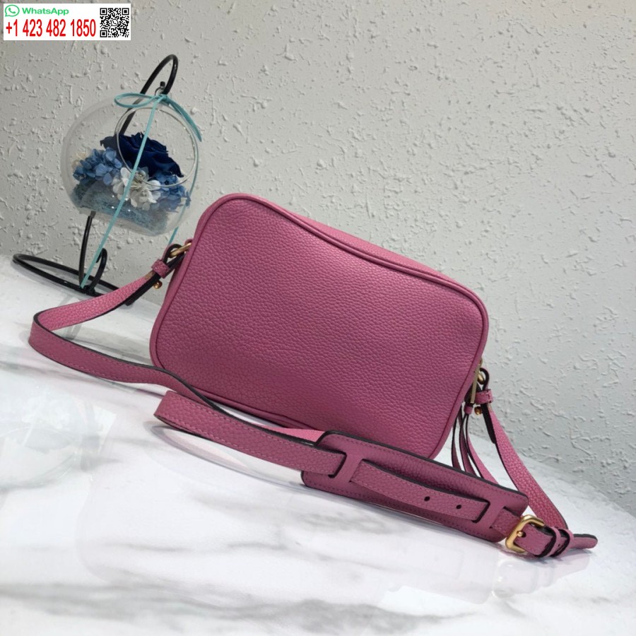 Replica Prada 1bh082 Nahast Kott õlarihmaga Roosa Punane Kuld