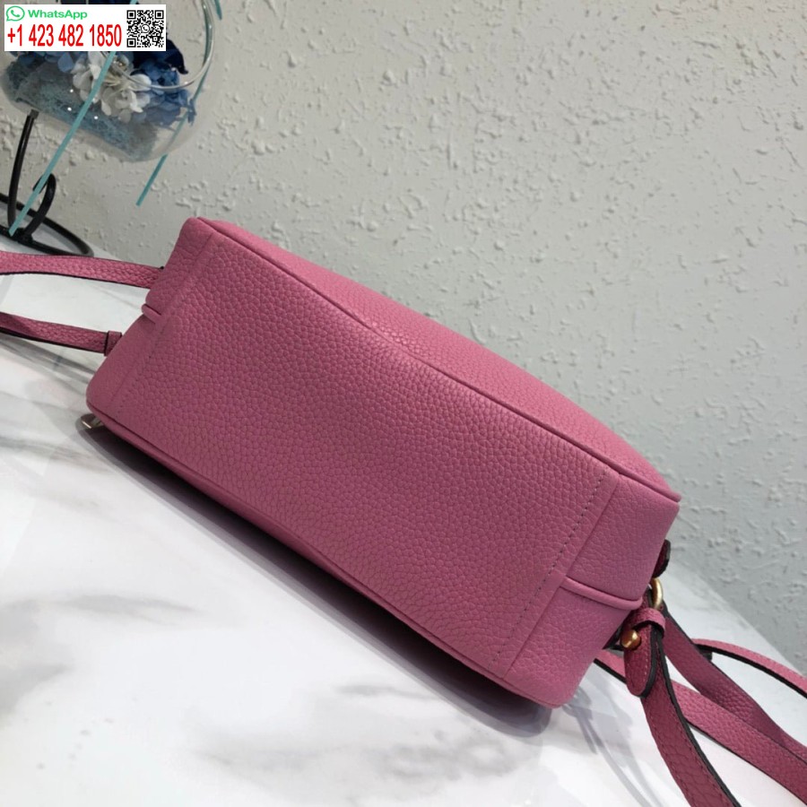 Replica Prada 1bh082 Nahast Kott õlarihmaga Roosa Punane Kuld