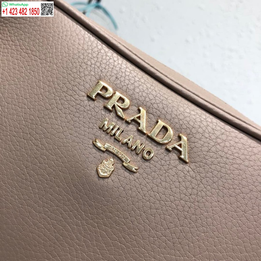 Replica Prada 1bh082 Skinnveske Med Skulderreim Lys Rosa Gull