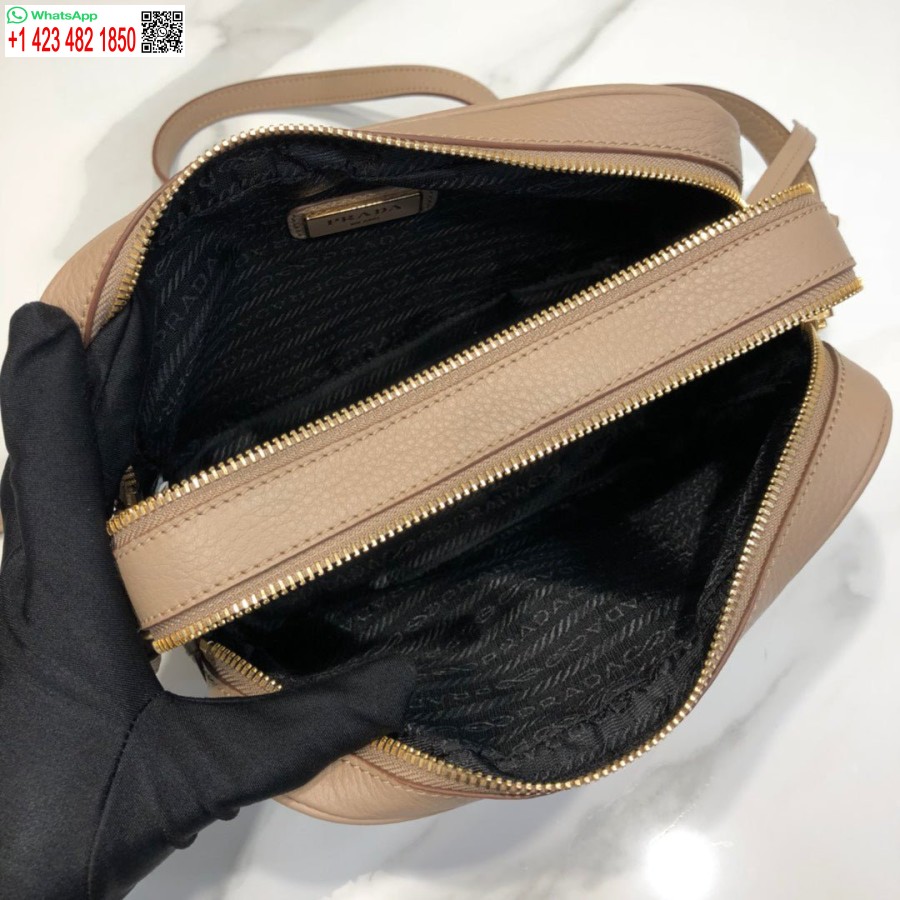 Replica Prada 1bh082 Skinnveske Med Skulderreim Lys Rosa Gull