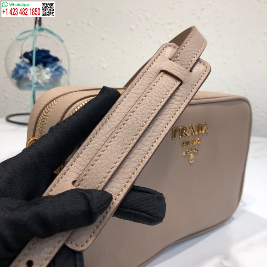 Replica Prada 1bh082 Skinnveske Med Skulderreim Lys Rosa Gull