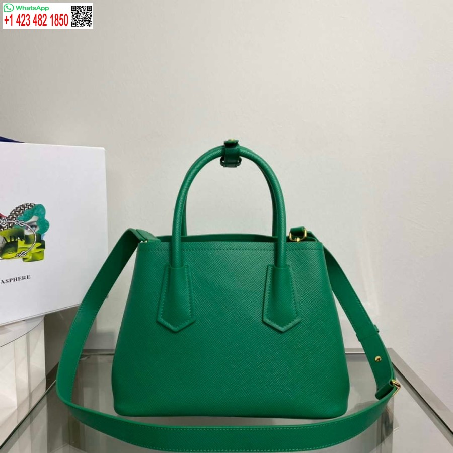 Replica Prada 1BG443 Prada Double Saffiano leather mini bag Green