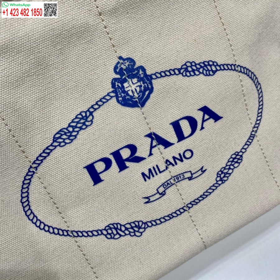 Réplica Prada 1bg439 Denim Sacola Branca