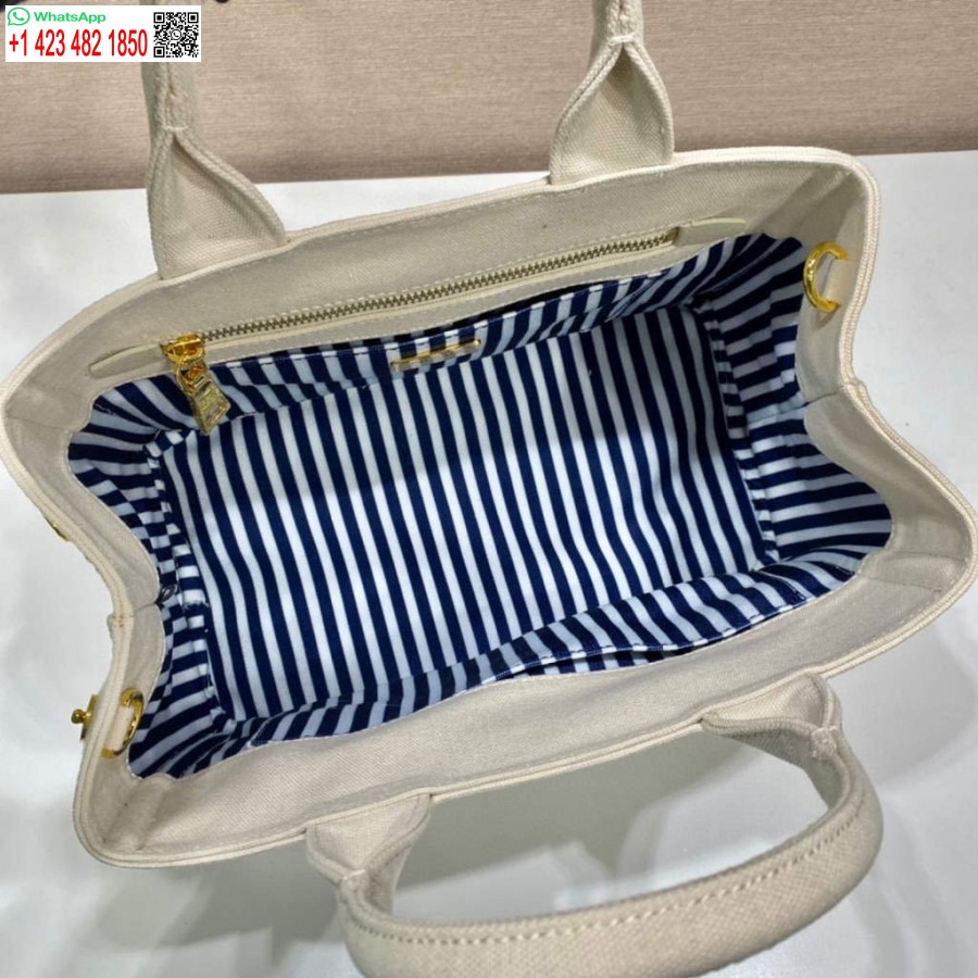 Réplica Prada 1bg439 Denim Sacola Branca