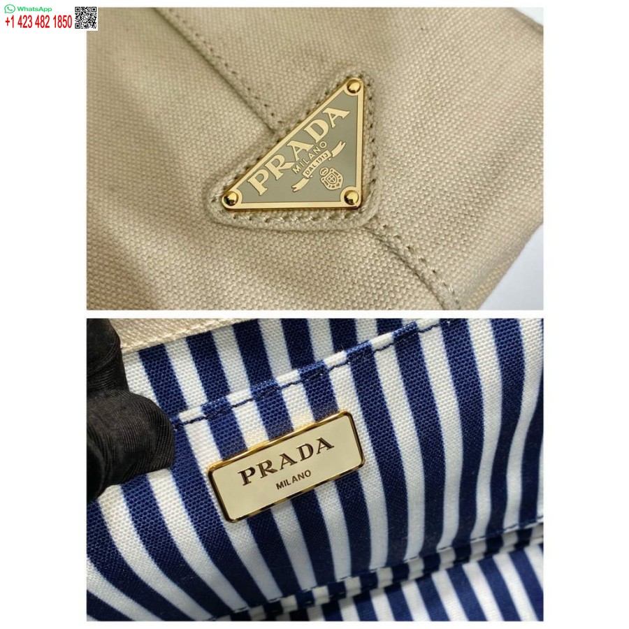 Réplica Prada 1bg439 Denim Sacola Branca