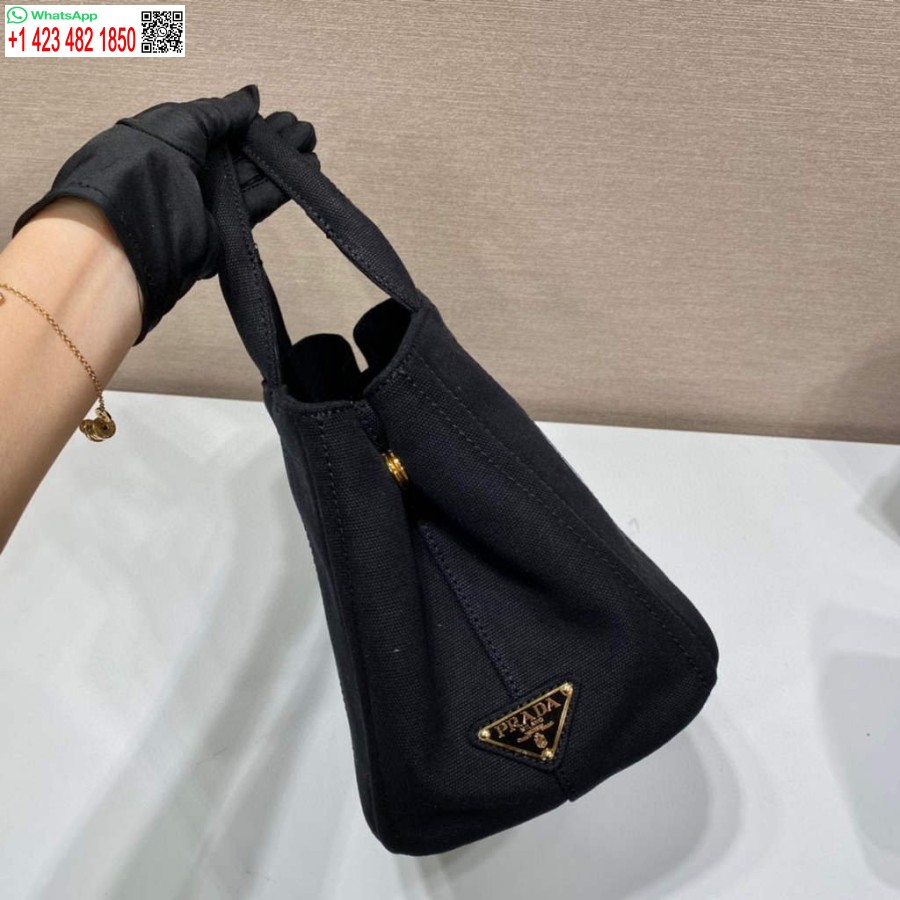 Réplica Prada 1bg439 Denim Sacola Preto E Branco