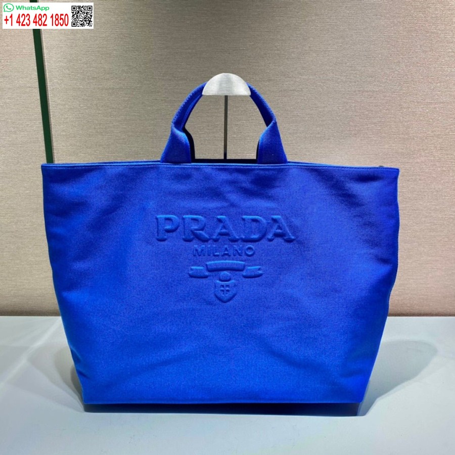Replica Prada 1BG395 Drill tote Shoulder bag Blue