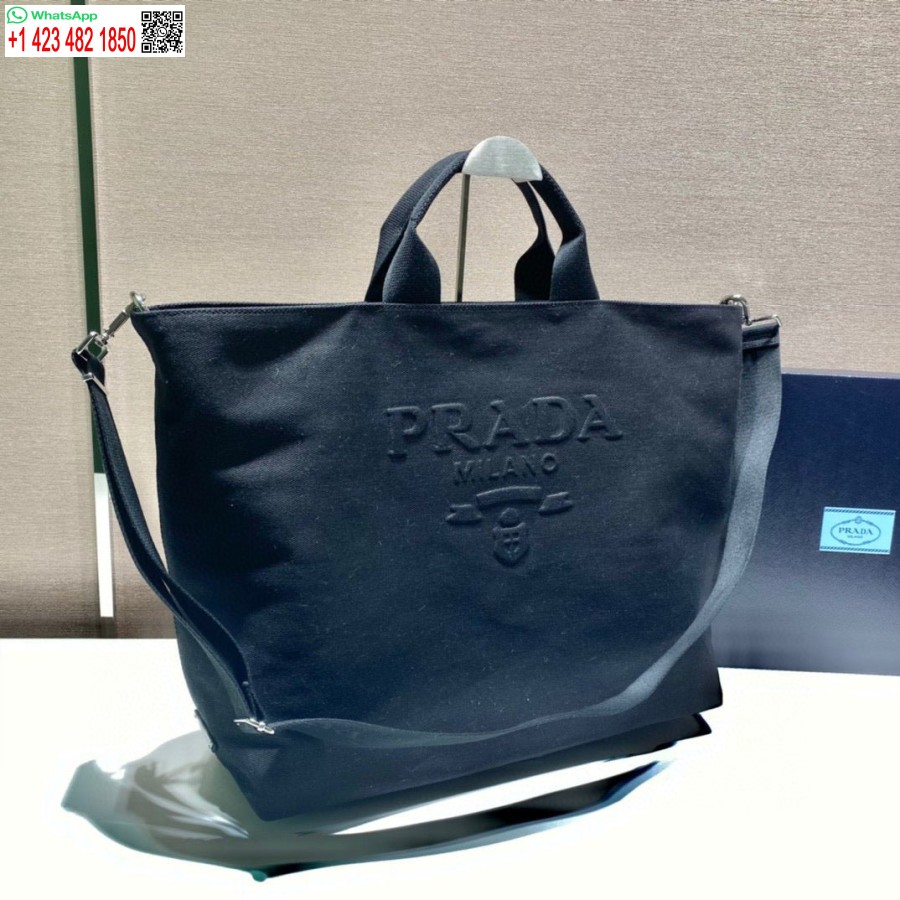 Replica Prada 1BG395 Drill tote Shoulder bag Black