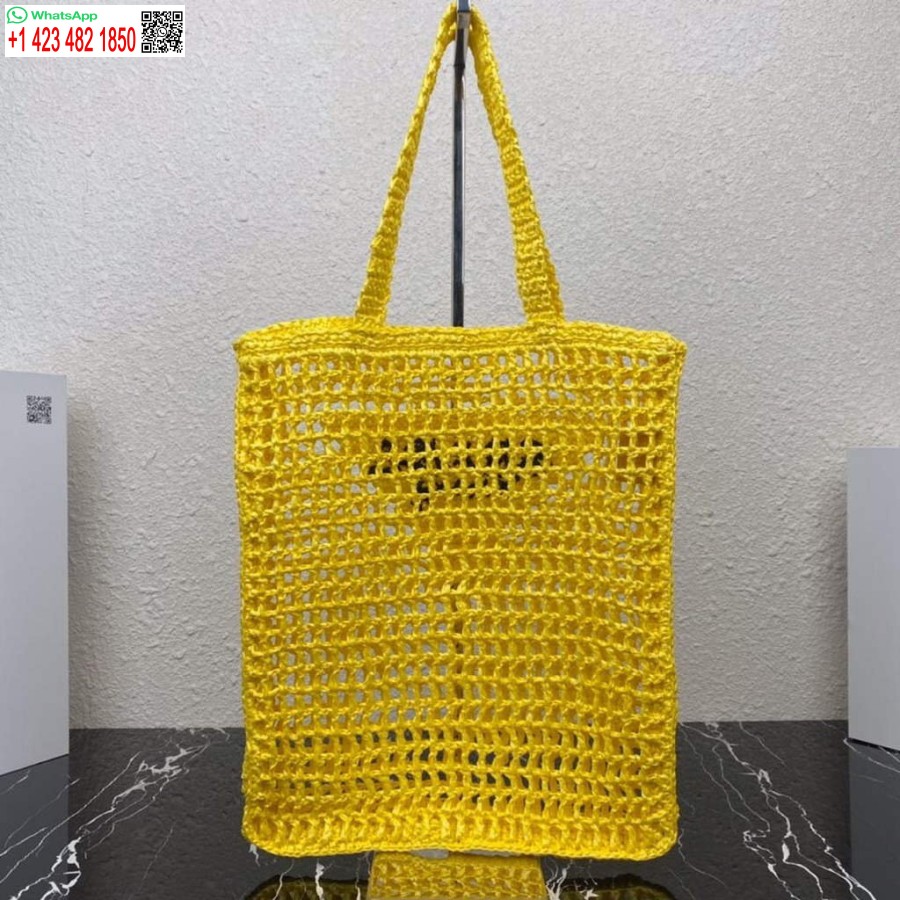 Réplica Prada 1bg393 Sacola De Ráfia Amarela