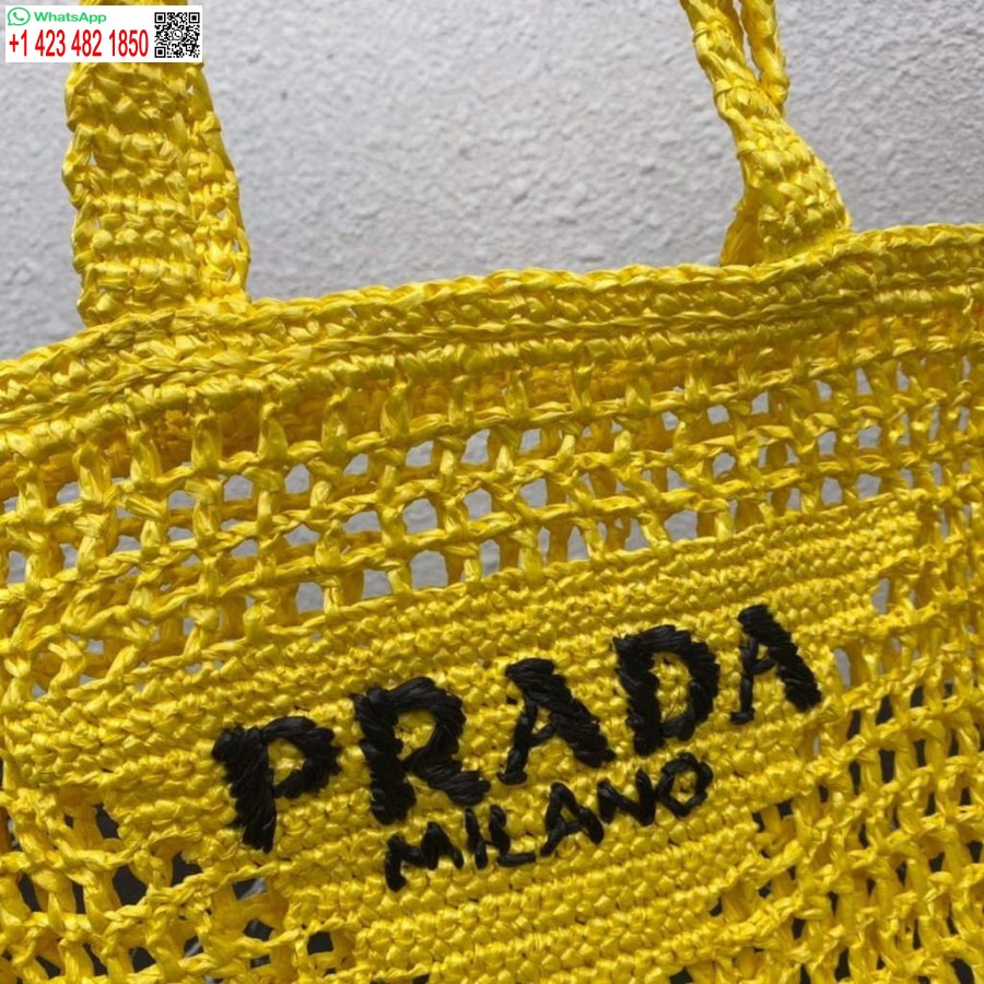 Réplica Prada 1bg393 Sacola De Ráfia Amarela