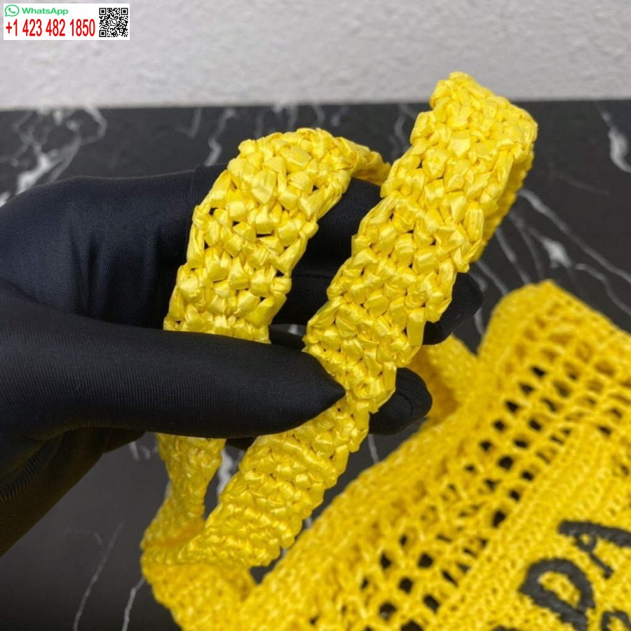 Réplica Prada 1bg393 Sacola De Ráfia Amarela