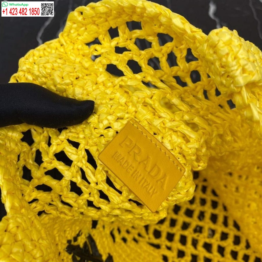 Réplica Prada 1bg393 Sacola De Ráfia Amarela