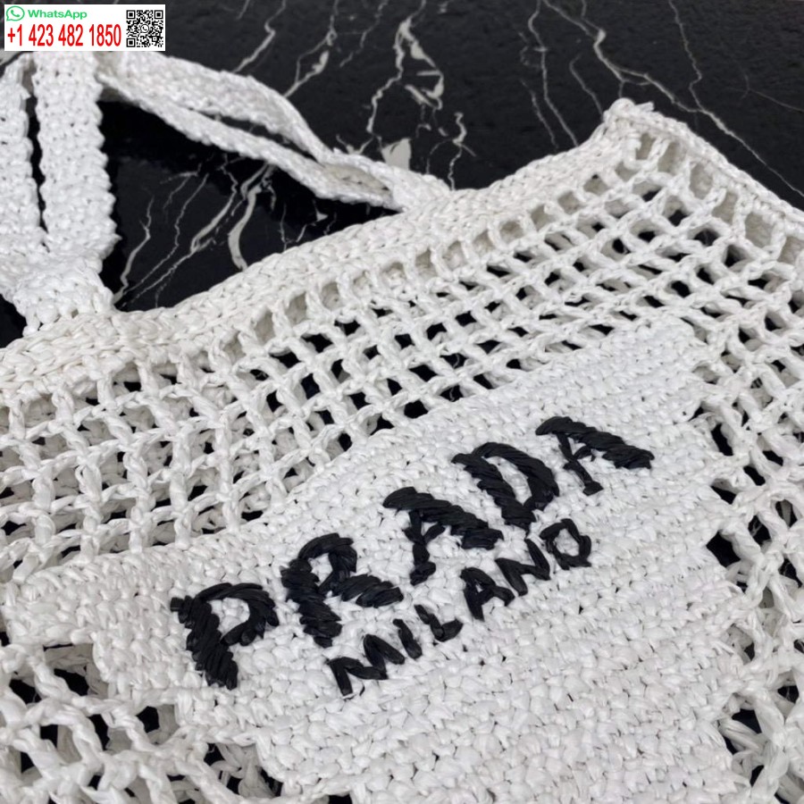 Replika Torbice Prada 1bg393 Iz Rafije, Bela