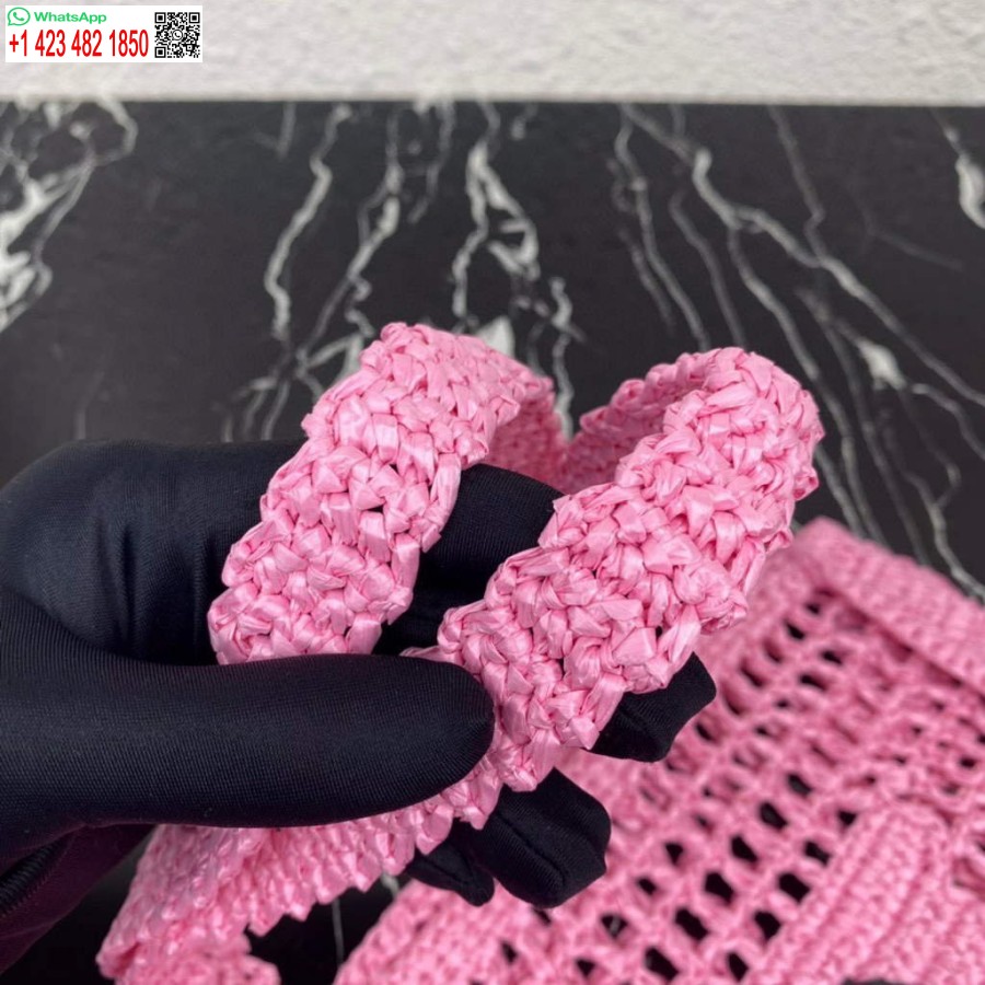 Réplique Prada 1bg393 Sac Fourre-tout En Raphia Rose Rouge