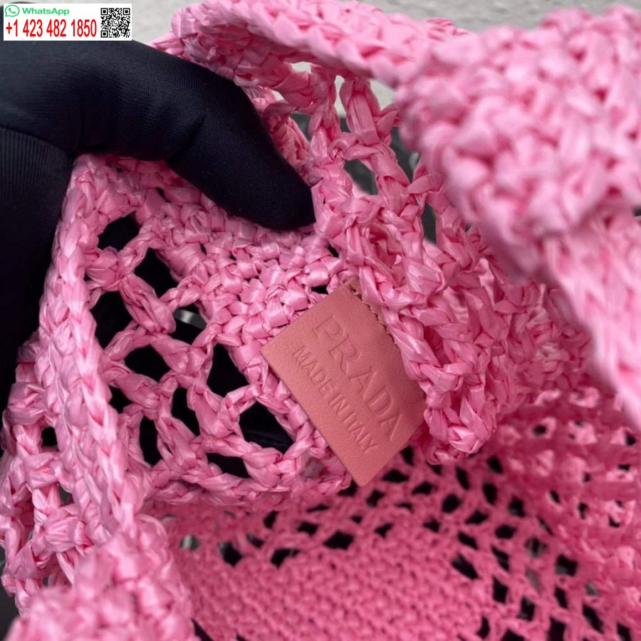 Réplique Prada 1bg393 Sac Fourre-tout En Raphia Rose Rouge