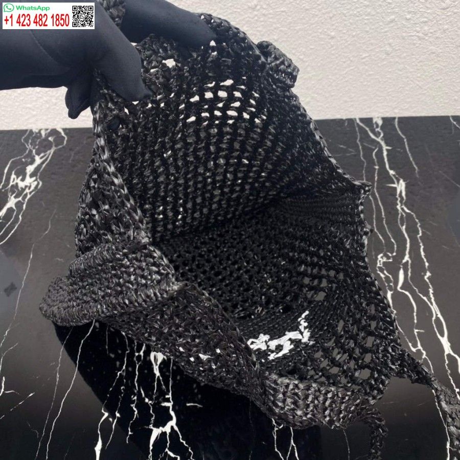 Replika Prada 1bg393 Rafya çantası Siyah