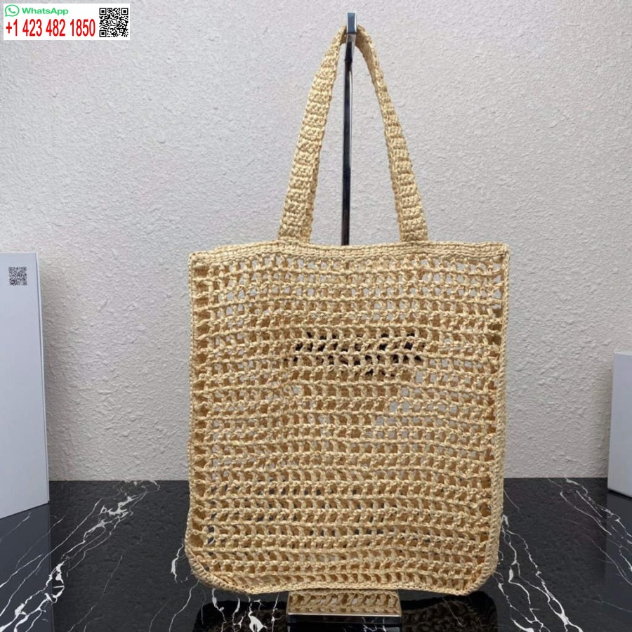 çoğaltma Prada 1bg393 Rafya çantası Kayısı