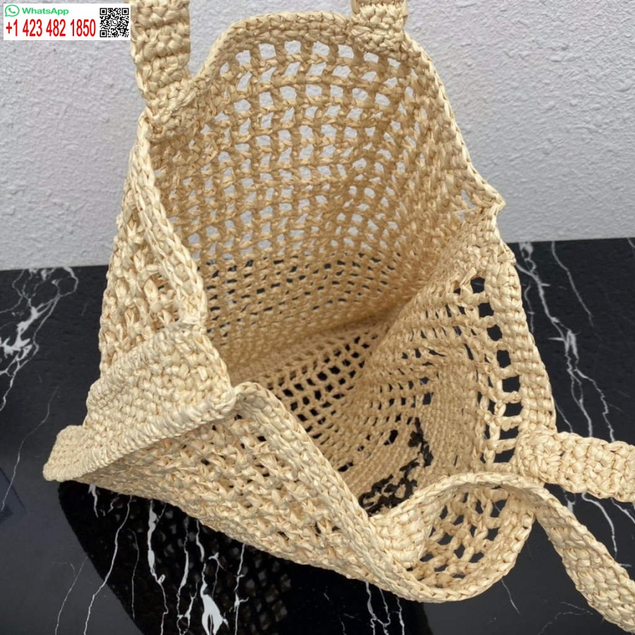 çoğaltma Prada 1bg393 Rafya çantası Kayısı