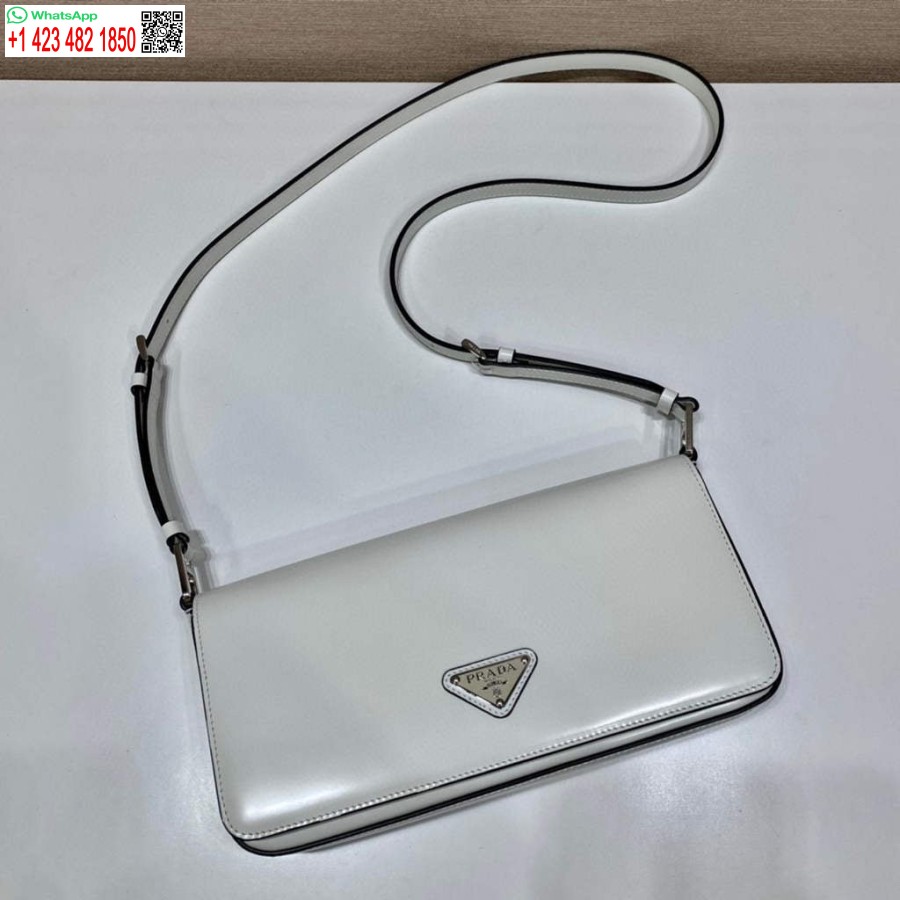 Replika Prada 1bd323 Tas Prada Femme Kulit Brushed Warna Putih