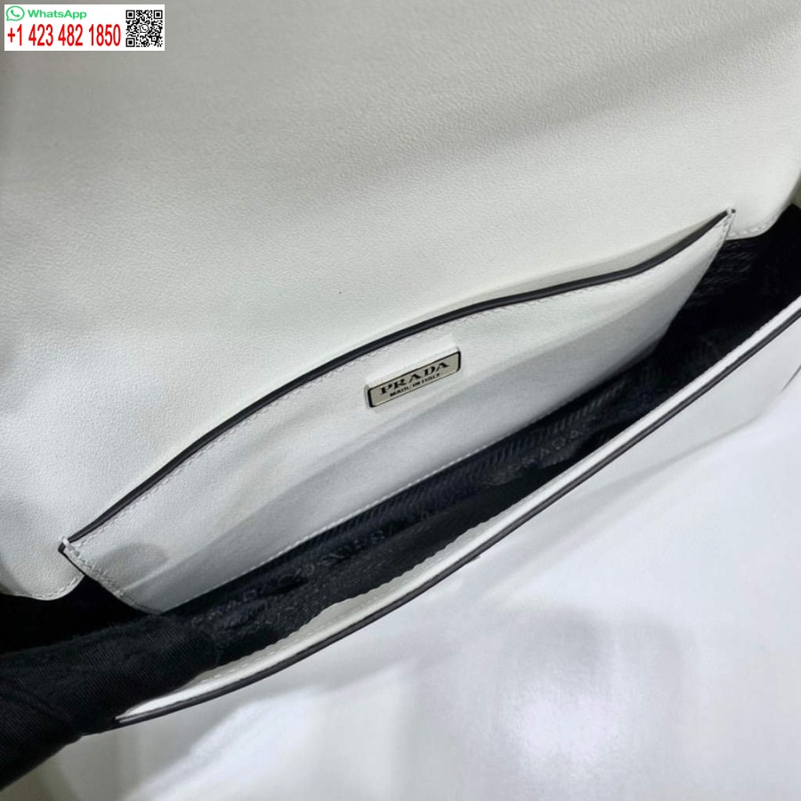 Replika Prada 1bd323 Tas Prada Femme Kulit Brushed Warna Putih