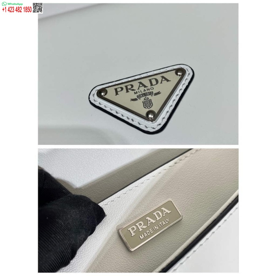 Replika Prada 1bd323 Tas Prada Femme Kulit Brushed Warna Putih