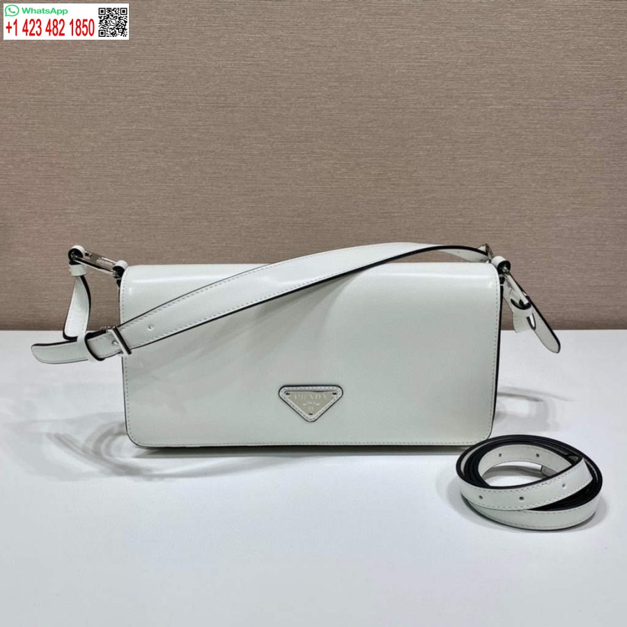 Replica Prada 1bd323 Borsa Prada Femme In Pelle Spazzolata Bianca