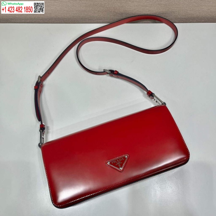 Replica Prada 1BD323 Brushed leather Prada Femme bag Red