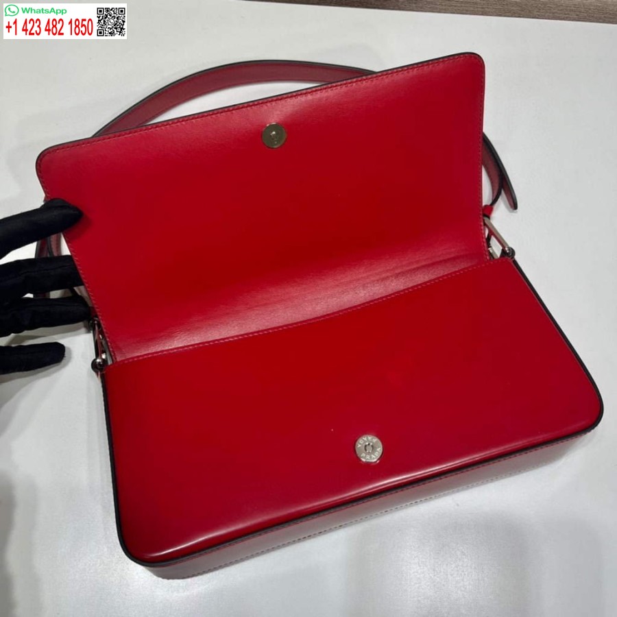 Replica Prada 1BD323 Brushed leather Prada Femme bag Red