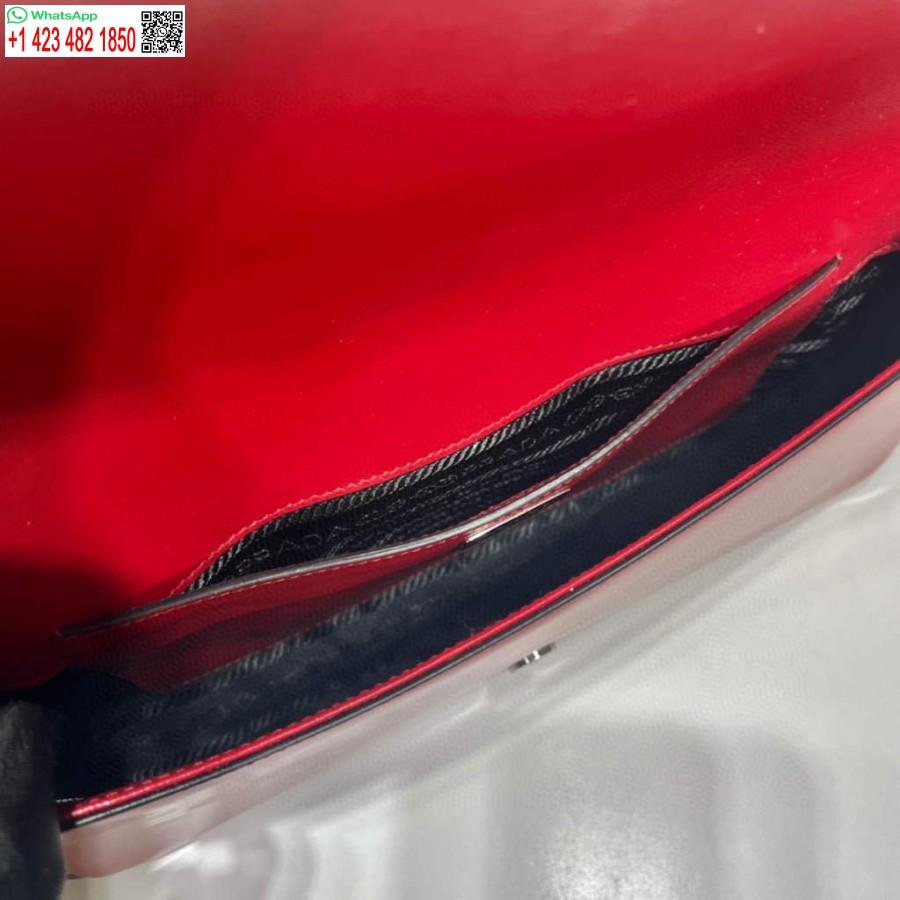 Replica Prada 1BD323 Brushed leather Prada Femme bag Red