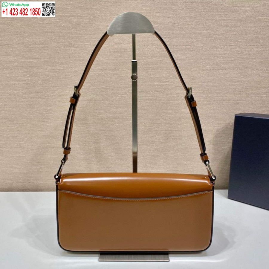 Réplica Prada 1bd323 Couro Escovado Prada Femme Bag Marrom