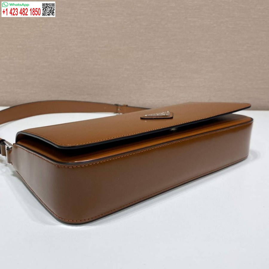 Réplica Prada 1bd323 Couro Escovado Prada Femme Bag Marrom