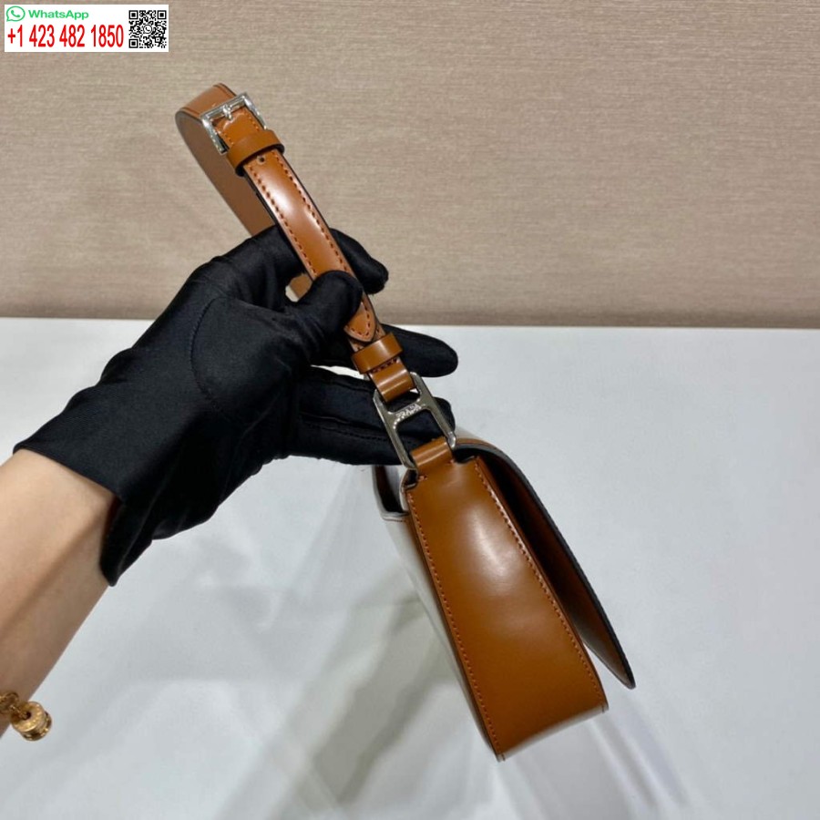 Réplica Prada 1bd323 Couro Escovado Prada Femme Bag Marrom