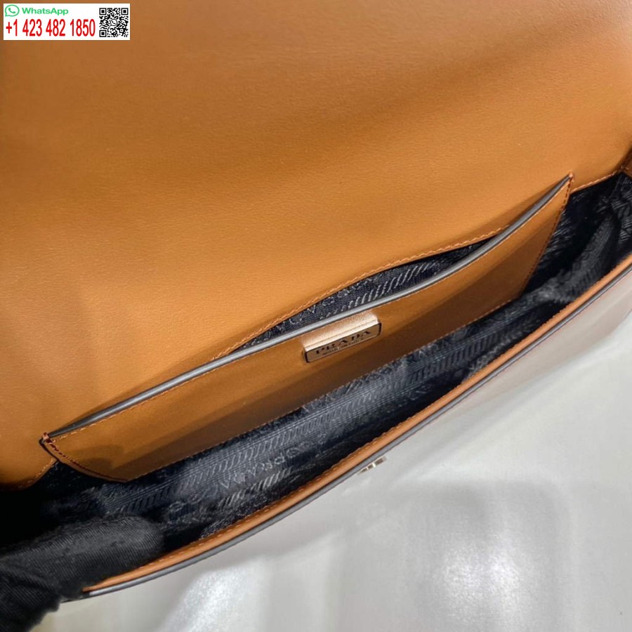 Réplica Prada 1bd323 Couro Escovado Prada Femme Bag Marrom